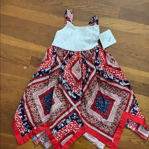 Girls size 5 - red, white & blue dress